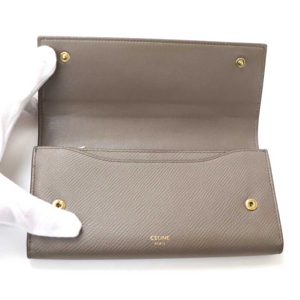 CELINE Large Flap Wallet Long Pebble 10B563BEL Women's - Picture 3 of 10